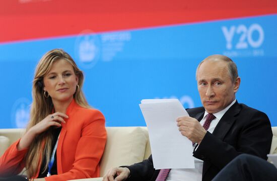 Vladimir Putin meeting with members of Y20 Russia Youth Summit