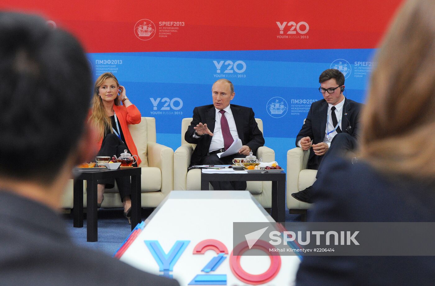 Vladimir Putin meeting with members of Y20 Russia Youth Summit