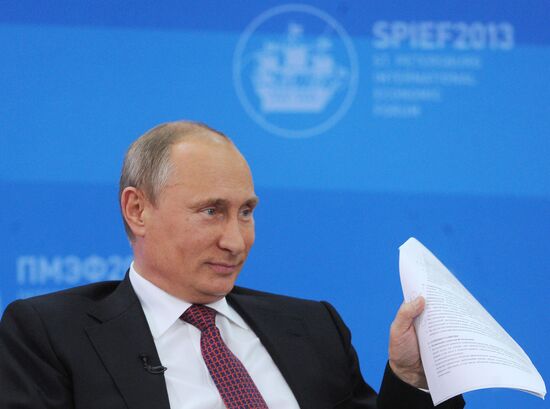 Vladimir Putin meeting with members of Y20 Russia Youth Summit