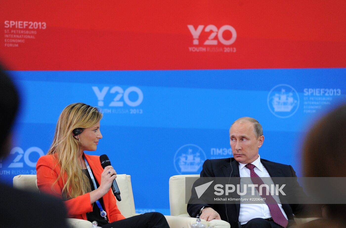 Vladimir Putin meeting with members of Y20 Russia Youth Summit