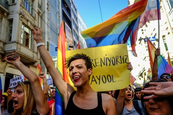 Gay pride parade in Istanbul