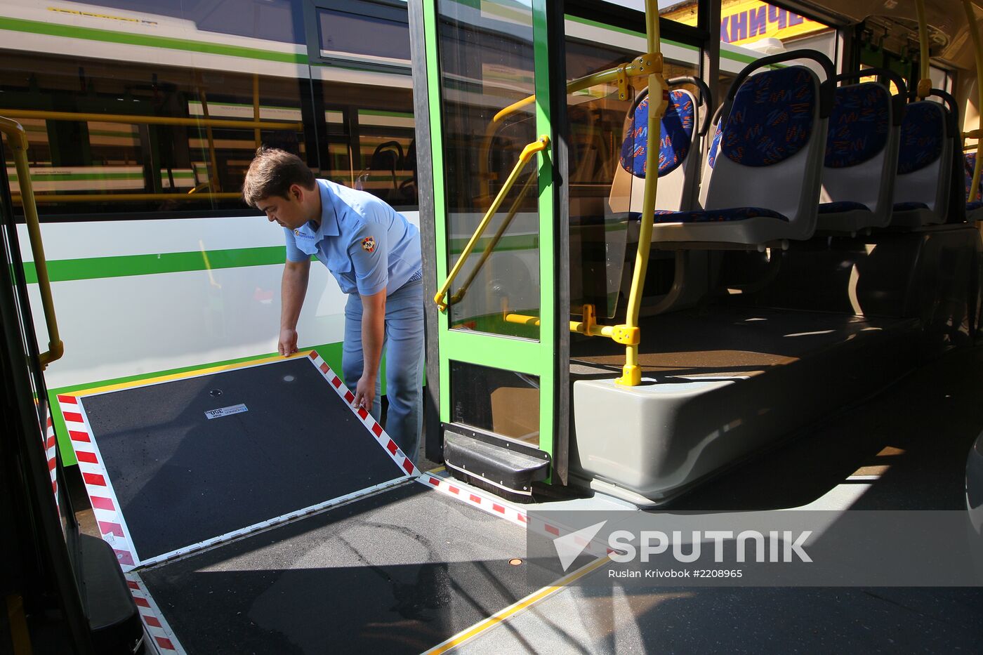 Low-floor LiAZ buses are readied for service