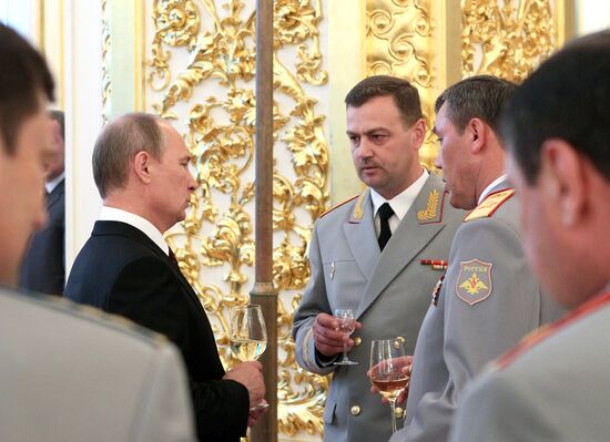 Vladimir Putin at reception to honor military graduates