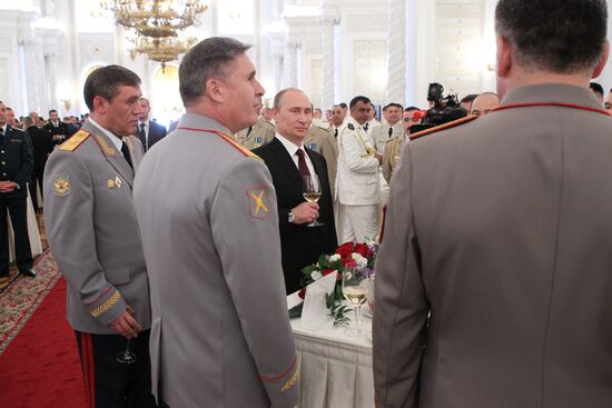 Vladimir Putin at reception to honor military graduates