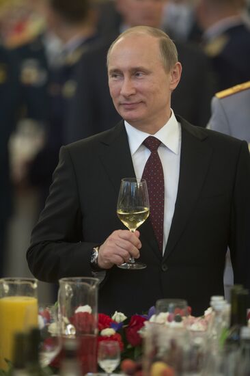 Vladimir Putin at reception to honor military graduates