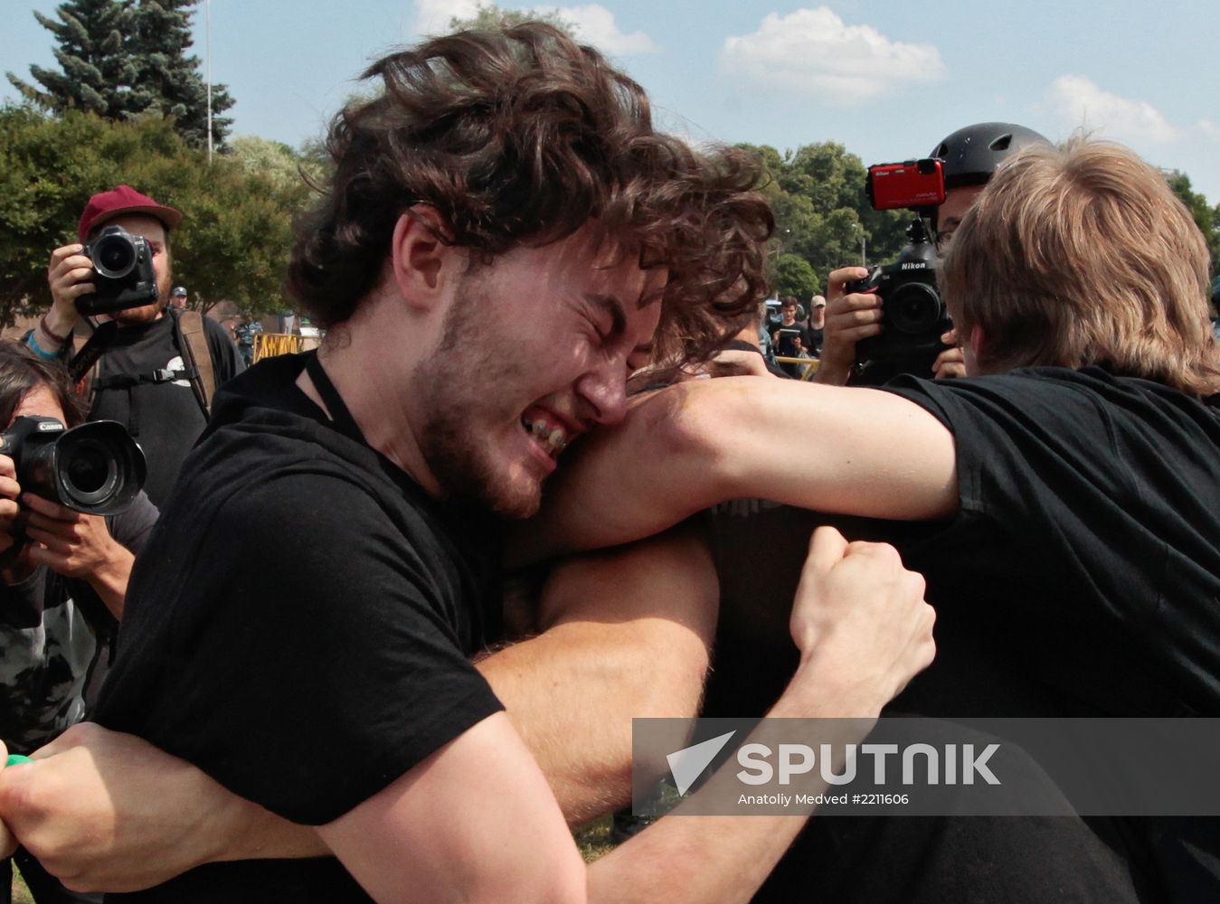 Rally of LGBT community on Champ de Mars in St. Petersburg