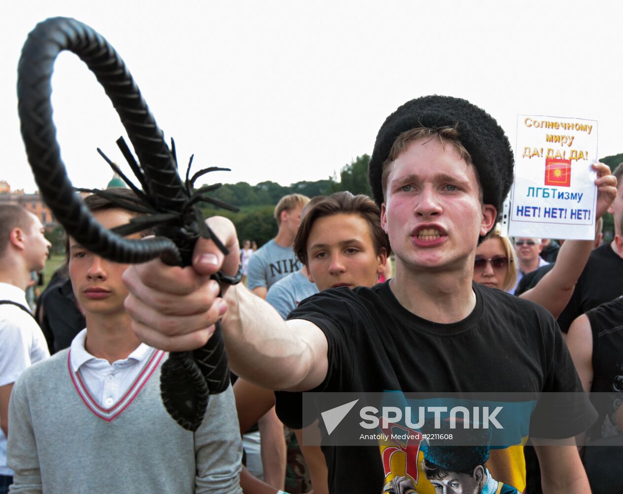 Rally of LGBT community on Champ de Mars in St. Petersburg