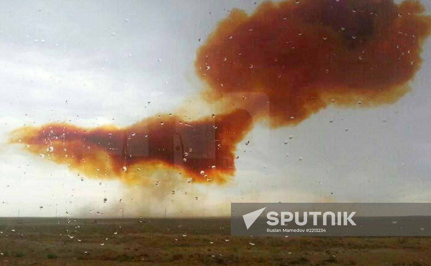 Protom-M rocket falls after launch from Baikonur Cosmodrome