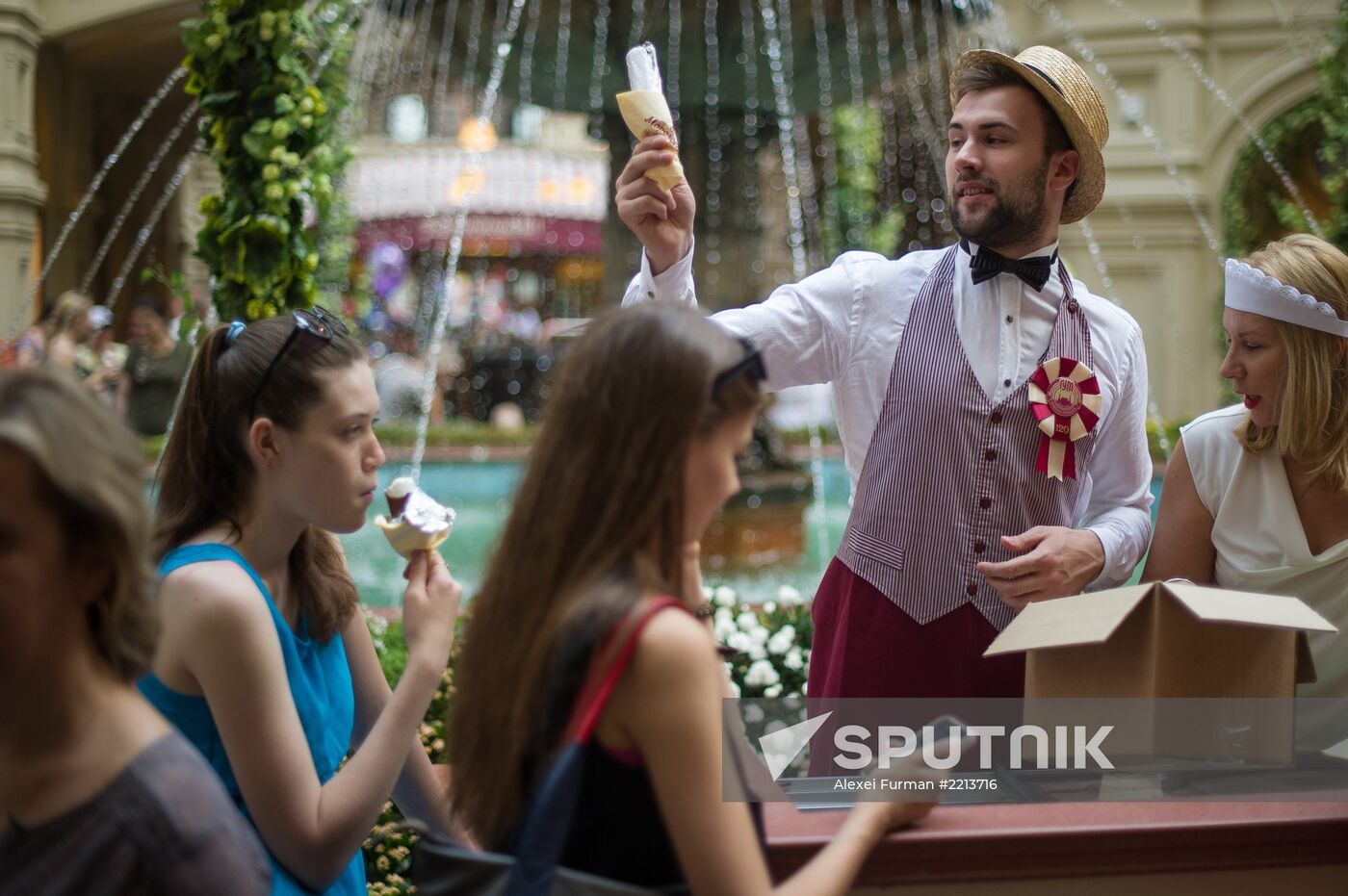 Ice cream festival at Moscow's GUM department store