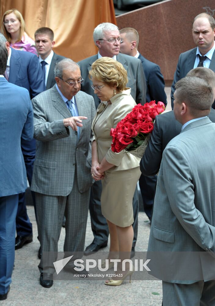 Unveiling of monument to Rasul Gamzatov