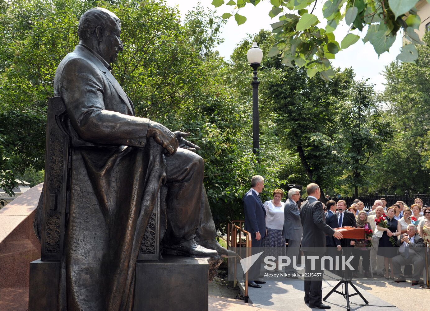 Unveiling of monument to Rasul Gamzatov