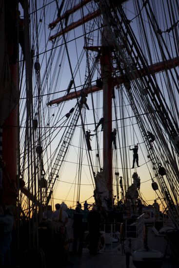 Sailing ship "Sedov" during around-the-world cruise