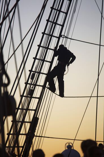 Sailing ship "Sedov" during around-the-world cruise