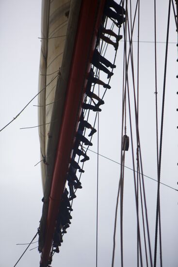 Sailing ship "Sedov" during around-the-world cruise