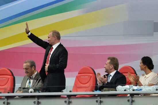 Vladimir Putin at opening ceremony of 2013 Universiade in Kazan