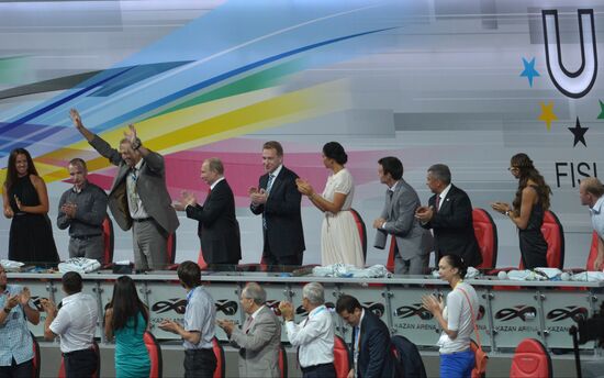Vladimir Putin at opening ceremony of 2013 Universiade in Kazan