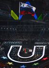 Hoisting the Russian flag at the opening of the 27th World Summer Universiade at the Kazan Arena in Kazan. Location: Russia, Republic of Tatarstan, Kazan. Author: Vladimir Astapkovich/Sputnik. Opening ceremony of 27th World Summer Universiade in Kazan