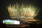 Fireworks over the Kazan Arena at the opening ceremony of the 27th World University Summer Games at the Kazan Arena stadium, Kazan. Location: Russia, Republic of Tatarstan, Kazan. Author: Konstantin Chalabov. Opening ceremony of 27th World Summer Universiade in Kazan