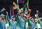 The Azerbaijani national team parading at the opening ceremony of the 27th World University Summer Games at the Kazan Arena stadium, Kazan. Location: Russia, Republic of Tatarstan, Kazan. Author: Alexey Kudenko/Sputnik. Opening ceremony of 27th World Summer Universiade in Kazan
