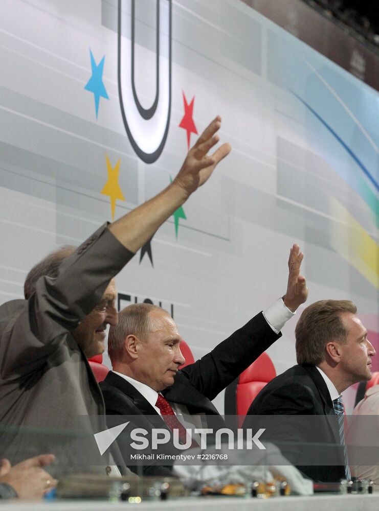 Vladimir Putin at opening ceremony of 2013 Universiade in Kazan