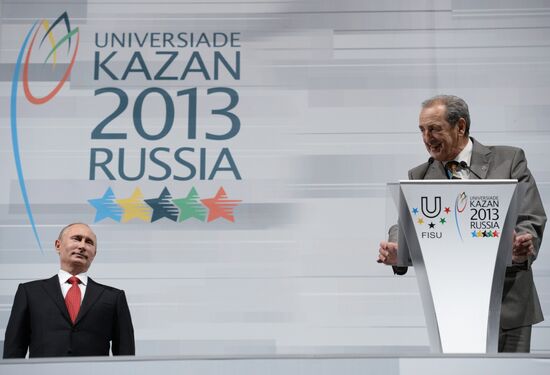 Vladimir Putin at opening ceremony of 2013 Universiade in Kazan