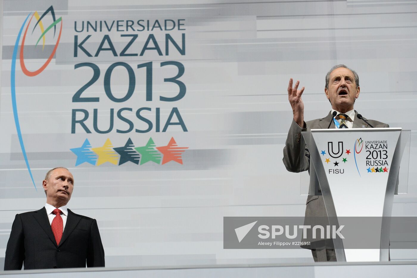Vladimir Putin at opening ceremony of 2013 Universiade in Kazan