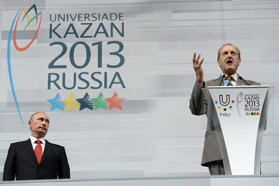 Vladimir Putin at opening ceremony of 2013 Universiade in Kazan