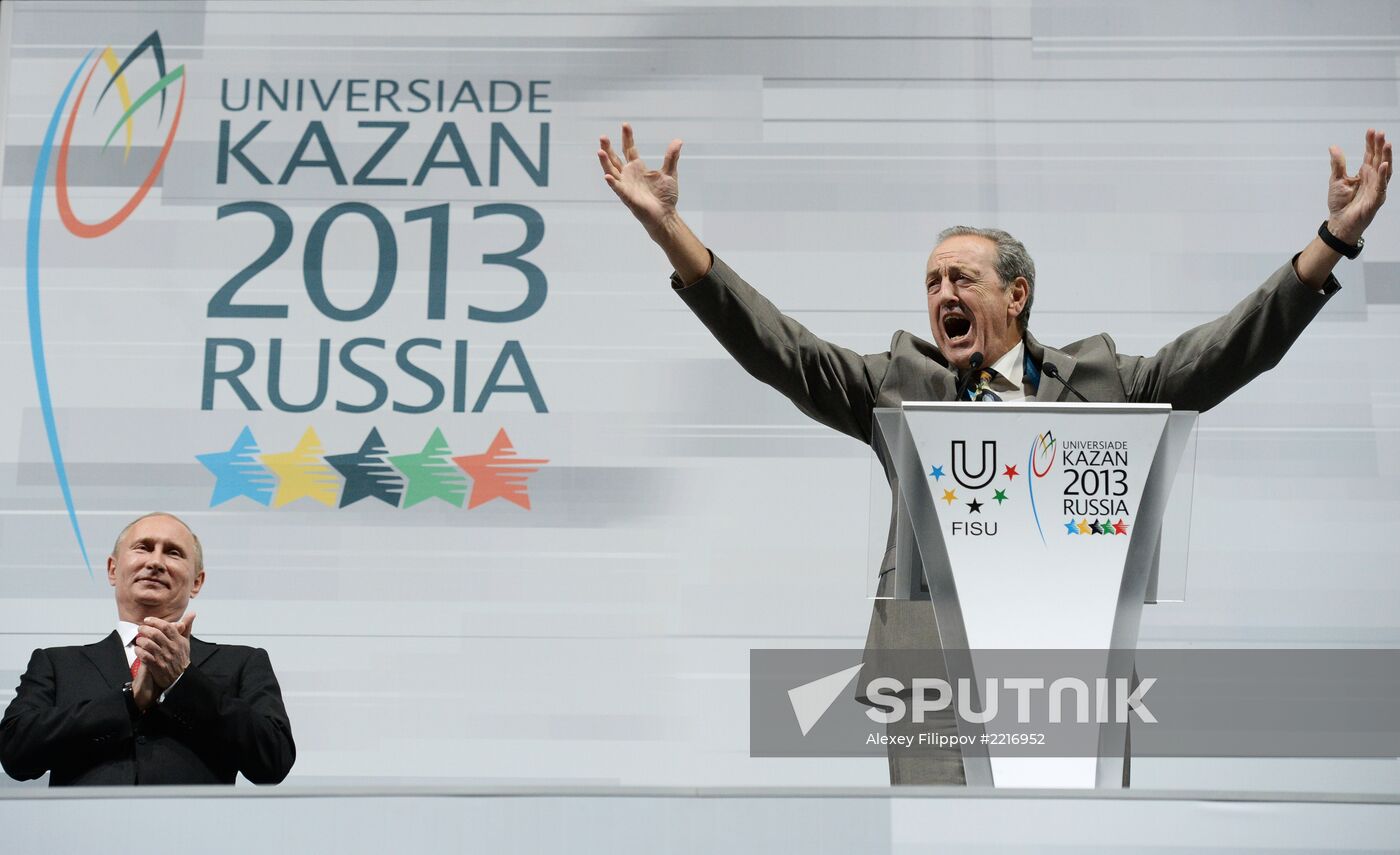 Vladimir Putin at opening ceremony of 2013 Universiade in Kazan