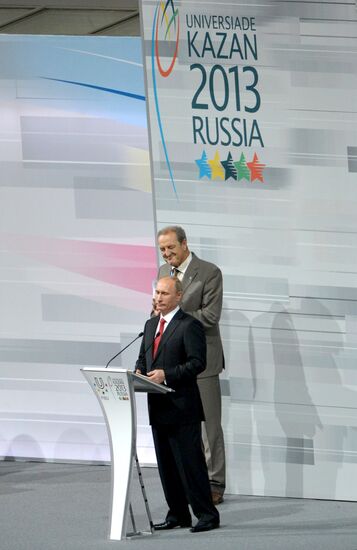 Vladimir Putin at opening ceremony of 2013 Universiade in Kazan