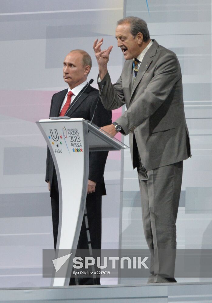 Vladimir Putin at opening ceremony of 2013 Universiade in Kazan