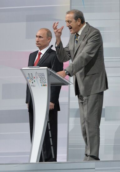 Vladimir Putin at opening ceremony of 2013 Universiade in Kazan
