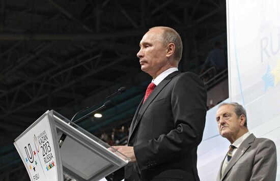 Vladimir Putin at opening ceremony of 2013 Universiade in Kazan