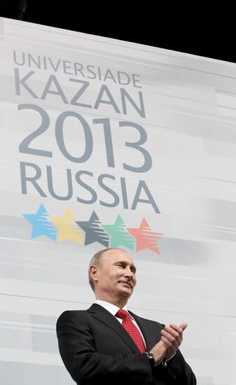 Vladimir Putin at opening ceremony of 2013 Universiade in Kazan