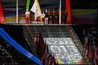 Gymnast Aliya Mustafina during the athletes' oath at the opening ceremony of the 27th World Summer Universiade 2013 in Kazan Arena stadium in Kazan. Location: Russia, Republic of Tatarstan, Kazan. Author: Alexey Filippov/Sputnik. Opening ceremony of 27th World Summer Universiade in Kazan