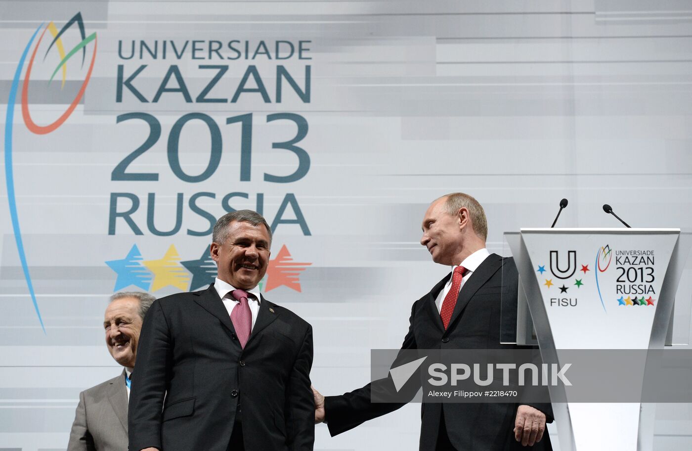 Vladimir Putin at opening ceremony of 2013 Universiade in Kazan