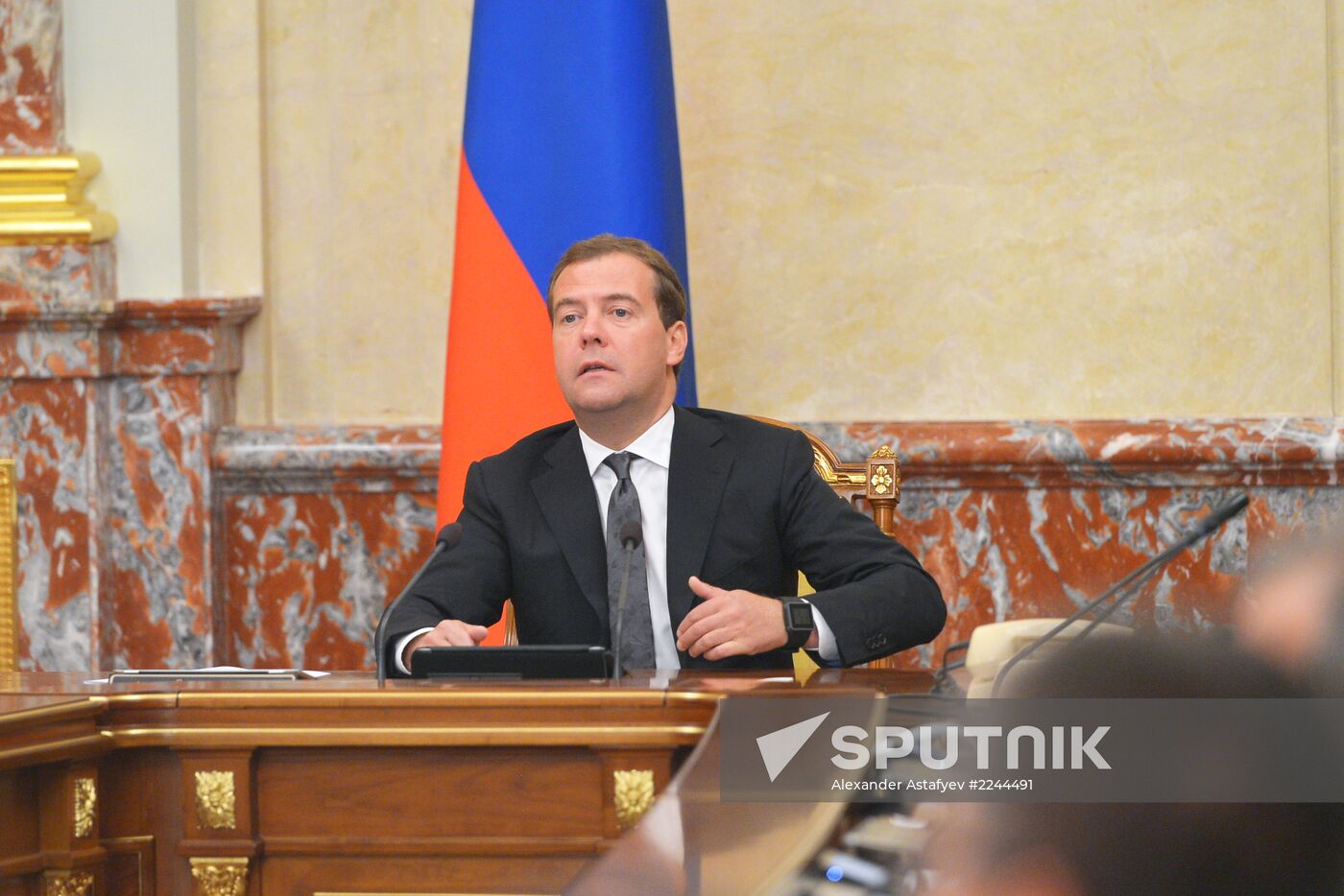 D.Medvedev holds government meeting, July 15, 2013