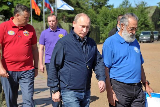 Vladimir Putin visits Hogland Island in Gulf of Finland