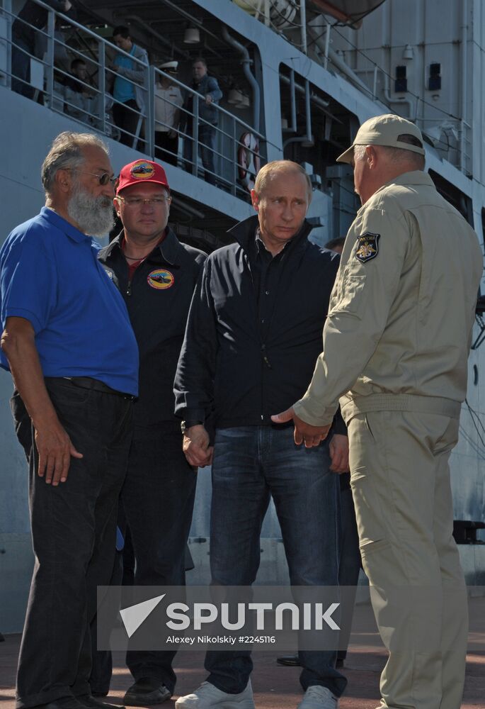 Vladimir Putin visits Hogland Island in Gulf of Finland