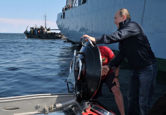 Vladimir Putin visits Hogland Island in Gulf of Finland