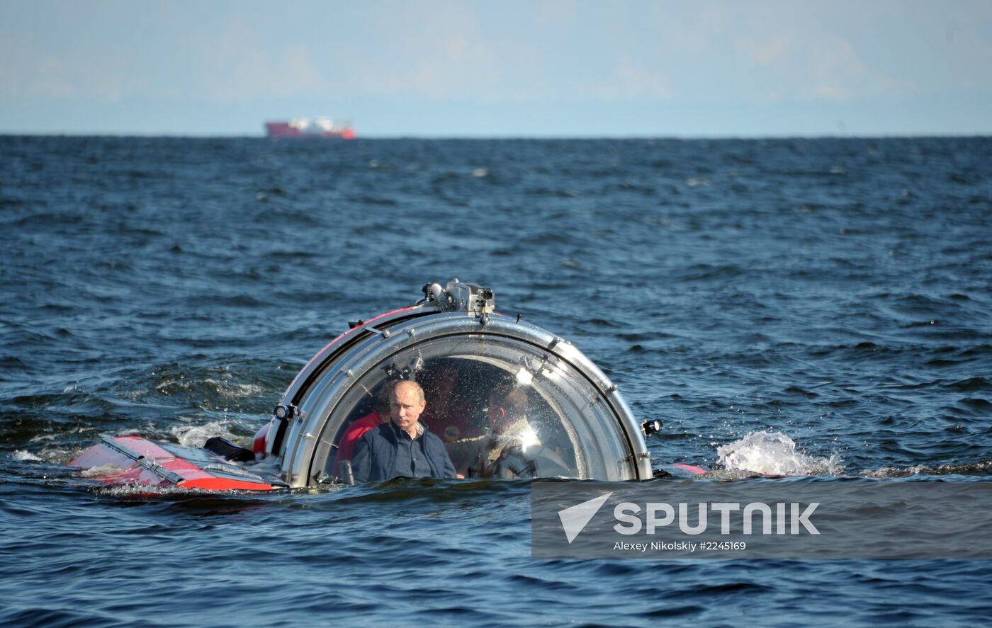 Vladimir Putin visits Hogland Island in Gulf of Finland