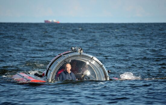 Vladimir Putin visits Hogland Island in Gulf of Finland