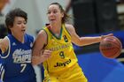 Member of the Chines Taipei Huang Hung-Ying (left) and member of the Australian national team Tess Magden during the match for third place in women’s basketball at the 27th World University Summer Games in Kazan. Location: Russia, Republic of Tatarstan, Kazan. Author: Grigoriy Sokolov/Sputnik. 2013 Universiade. Day Ten. Basketball Women. Finals