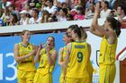 Members of the Australian national team celebrate their win in the match for third place in women’s basketball at the 27th World University Summer Games in Kazan. Location: Russia, Republic of Tatarstan, Kazan. Author: Grigoriy Sokolov/Sputnik. 2013 Universiade. Day Ten. Basketball Women. Finals