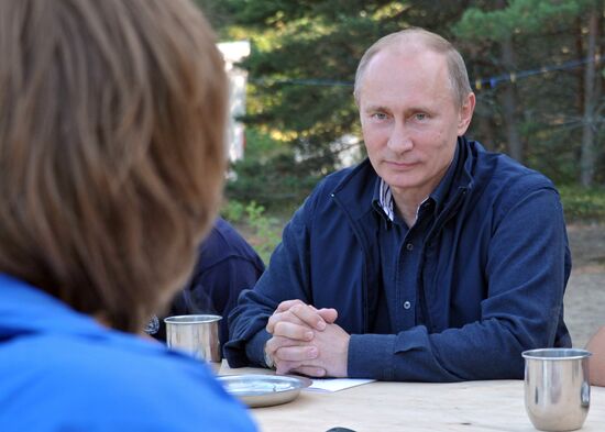 Vladimir Putin visits Hogland Island in Gulf of Finland