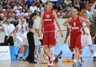 Members of the Russian national team Natalya Vieiru and Evgenia Finogentova, from left foreground, after their loss in the finals of women's basketball at the 27th World University Summer Games in Kazan. Location: Russia, Republic of Tatarstan, Kazan. Author: Grigoriy Sokolov/Sputnik. 2013 Universiade. Day Ten. Basketball Women. Finals