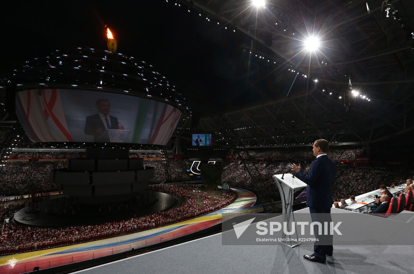 Dmitry Medvedev attends 2013 Universiade in Kazan