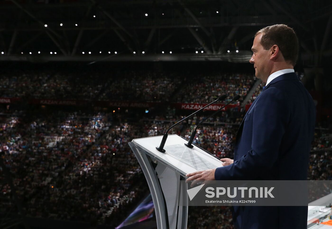 Dmitry Medvedev attends 2013 Universiade in Kazan