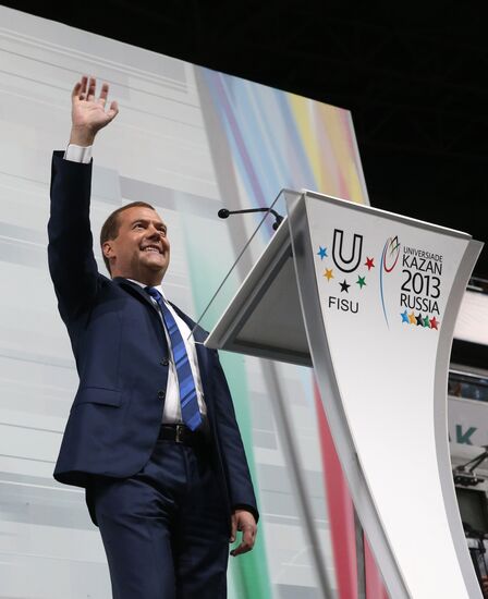 Dmitry Medvedev attends 2013 Universiade in Kazan