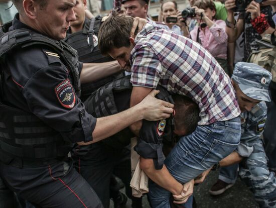 Rally by Aleksei Navalny's supporters in Manezh Square