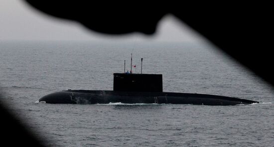 Russian navy conducts submarine rescue exercise